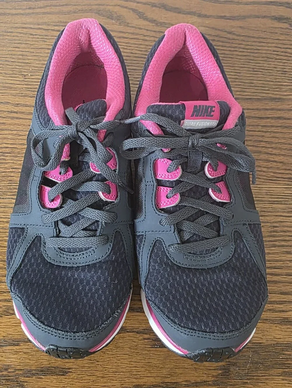 Nike Dual Fusion Run 2 GS 456970-004 Black Pink Shoes Size 6.5Y Fits Women 8